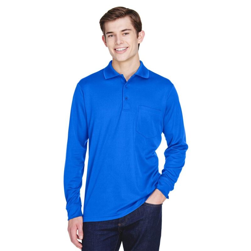 Men's Pinnacle Performance Long Sleeve Piqué Polo with Pocket Thumbnail