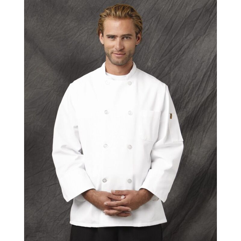 Button Chef Coat with Thermometer Pocket Thumbnail