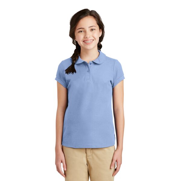 Girls Silk Touch ™ Peter Pan Collar Polo Thumbnail