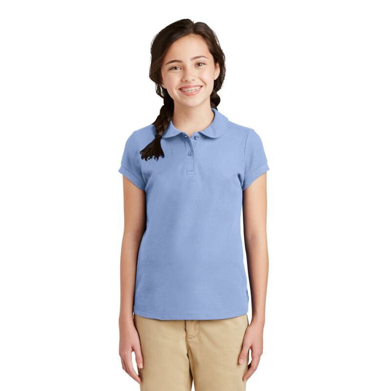 Girls Silk Touch ™ Peter Pan Collar Polo Thumbnail