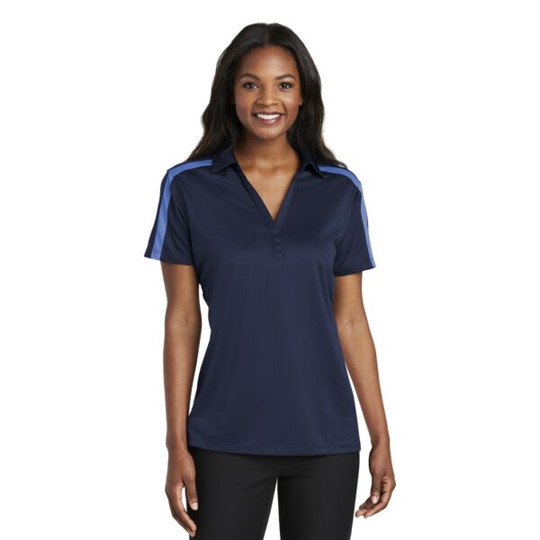 Ladies Silk Touch™ Performance Colorblock Stripe Polo Thumbnail
