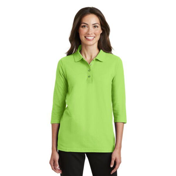 Ladies Silk Touch™ 3/4 Sleeve Polo Thumbnail