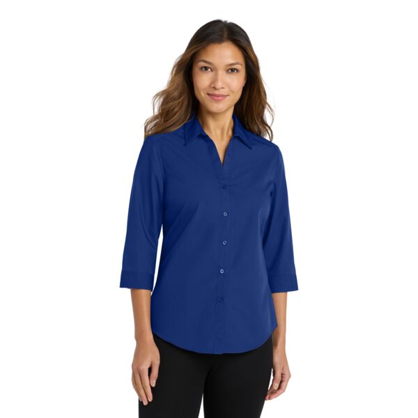 Ladies 3/4 Sleeve Carefree Poplin Shirt Thumbnail