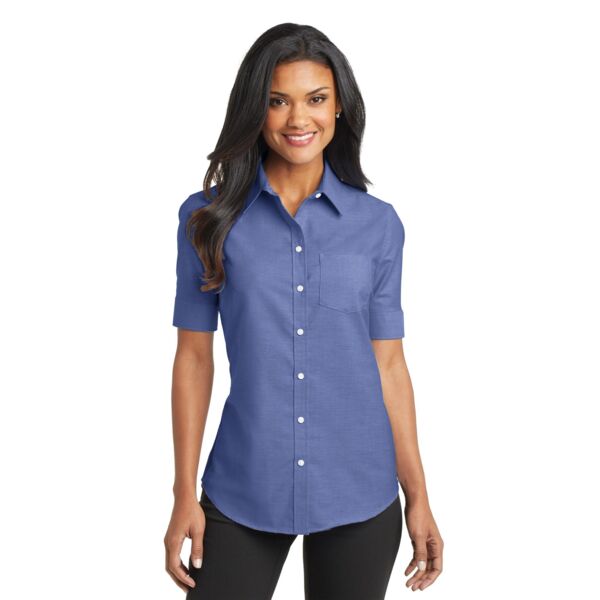 Ladies Short Sleeve SuperPro ™ Oxford Shirt Thumbnail