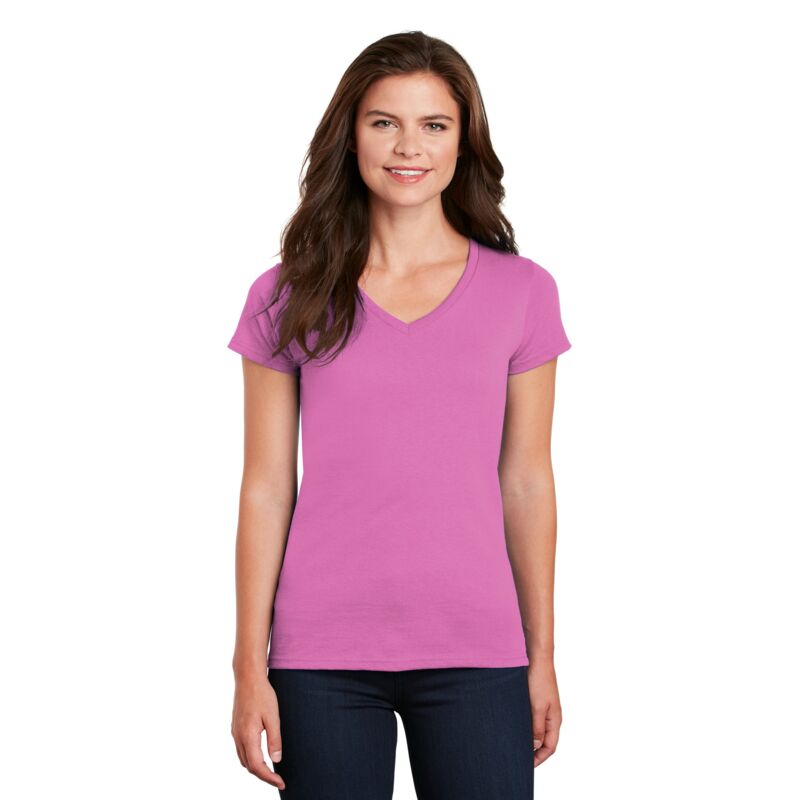 Ladies Heavy Cotton ™ 100% Cotton V Neck T Shirt Thumbnail